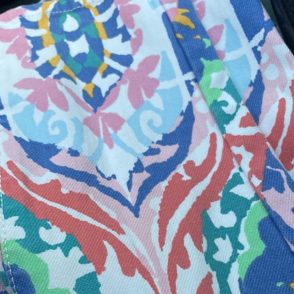 J. McLaughlin Red and Blue Trousers with floral Print Lexi - Picture 5 of 7